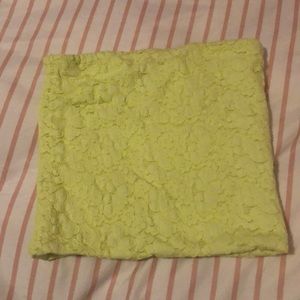 Yellow Lace Strapless Top